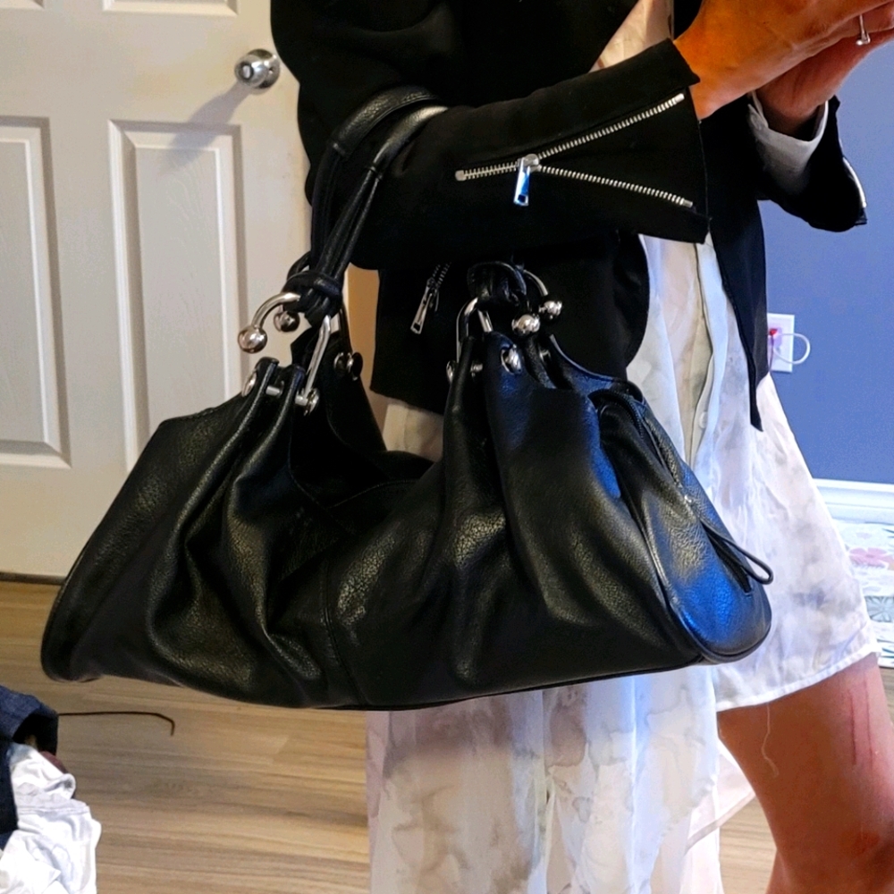 Black leather purse